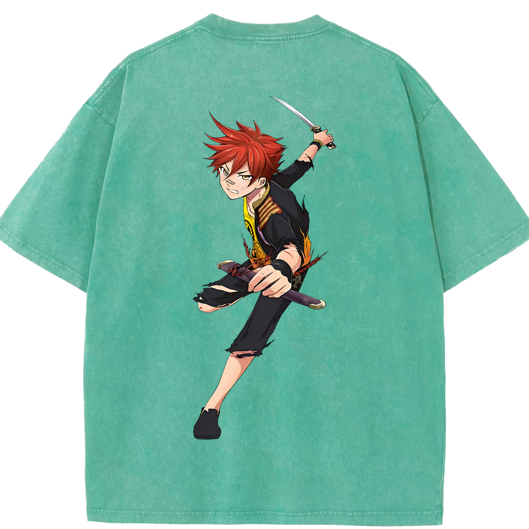 （画像用） 刀剣乱舞 Touken Ranbu 綿100% ヴィンテージ風 半袖Tシャツ（背面プリント）